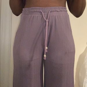 purple fit n flare pants